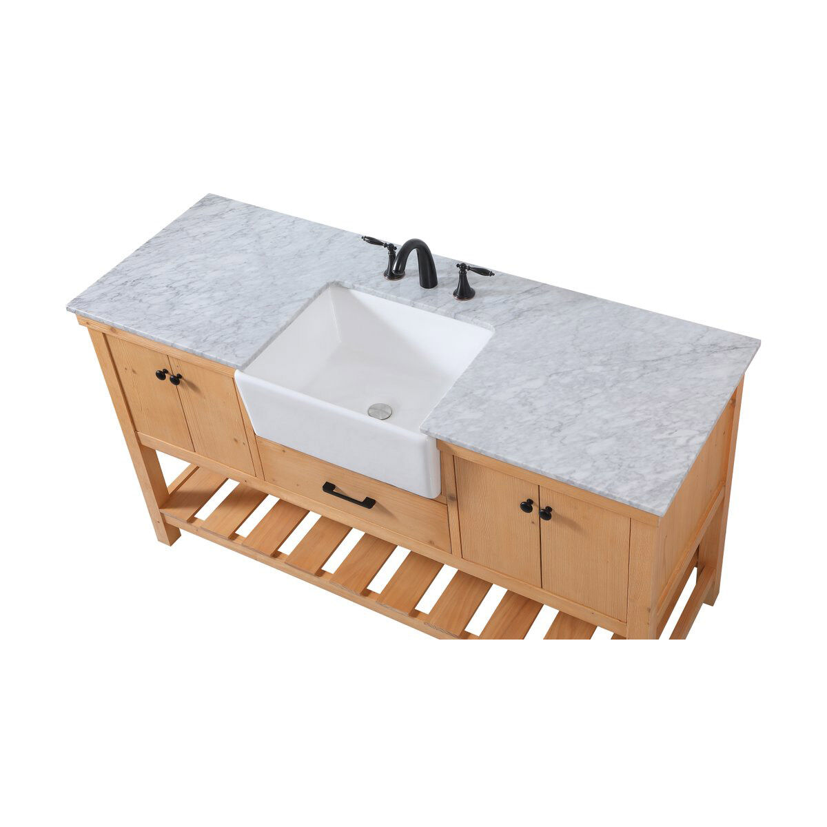 Clement 60 X 22 X 34.13 inch Natural Wood Bathroom Vanity Cabinet