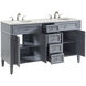 Park Avenue 60 X 35 inch Grey with Carrara White Marble Vanity Set in Gray
