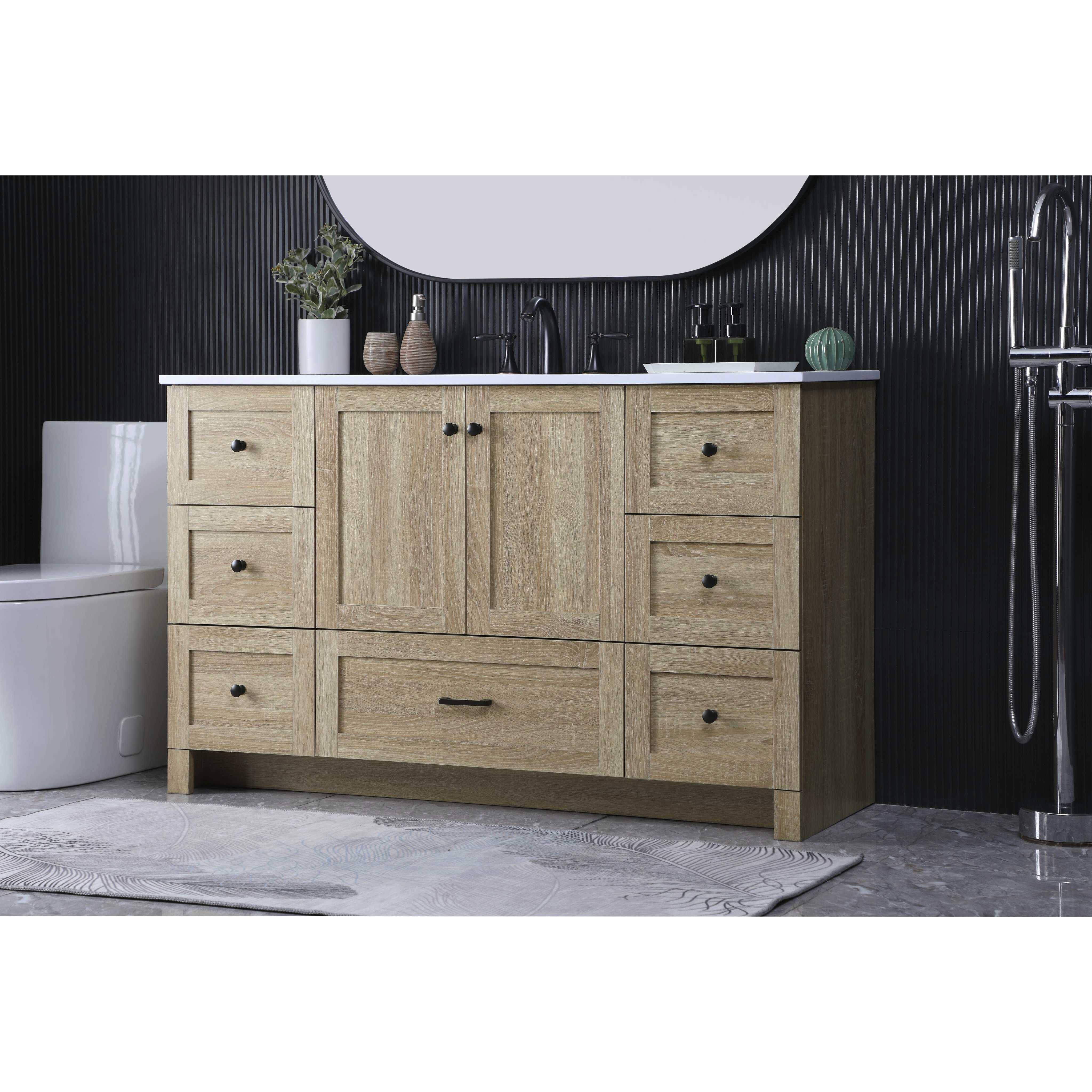Soma 54 X 34 inch Mango Wood Bathroom Vanity Cabinet