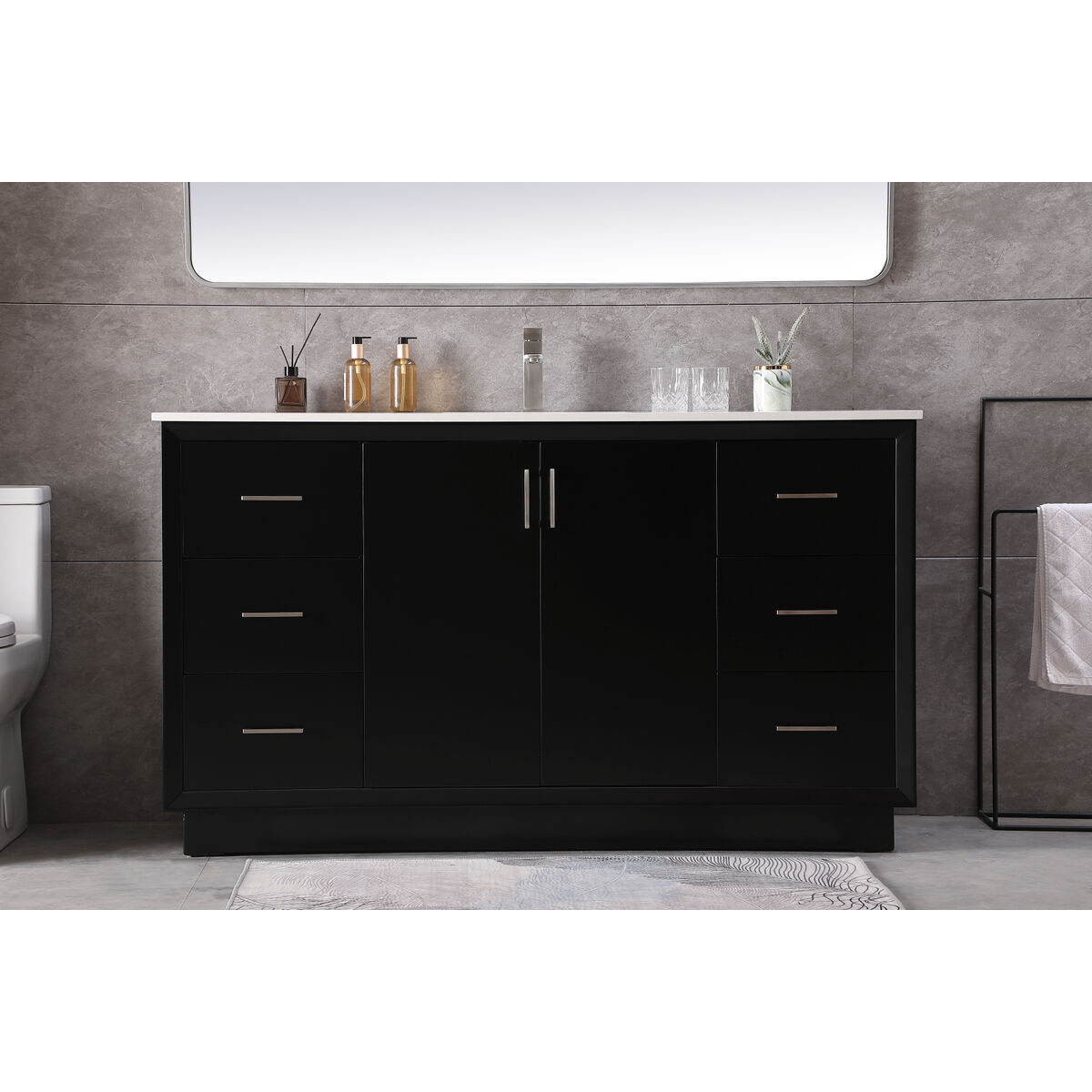 Hayes 60 X 22 X 35 inch Black Vanity Sink Set