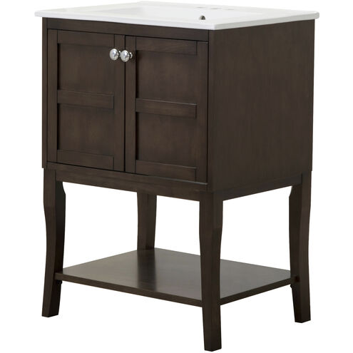 Mason 24 X 33 inch Antique Coffee and Chrome Vanity Set