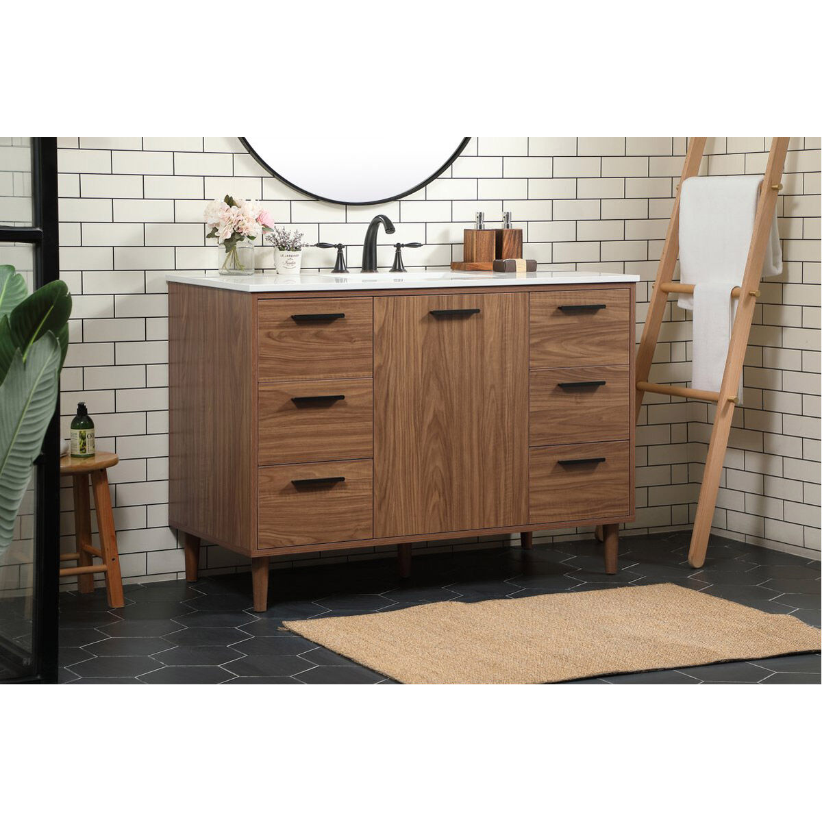 Baldwin 48 X 22 X 34 inch Walnut Brown Vanity Sink Set in Not Included