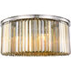 Sydney 8 Light 32 inch Polished nickel Flush Mount Ceiling Light in Golden Teak, Urban Classic