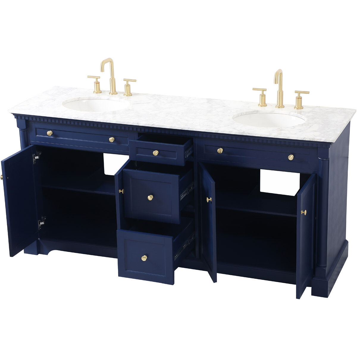 Clarence 72 X 21.5 X 35 inch Blue Vanity Sink Set