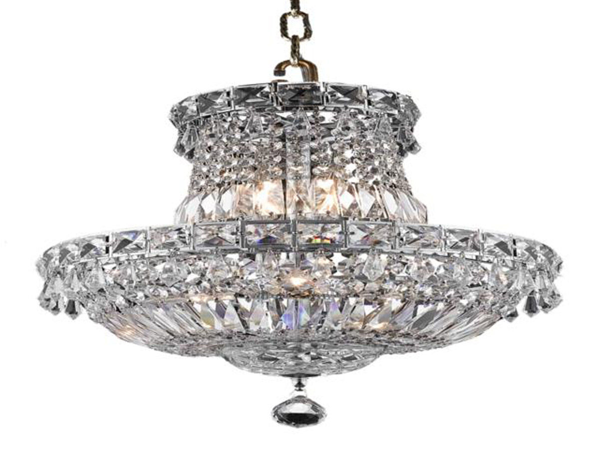 Tranquil 6 Light 14 inch Chrome Pendant Ceiling Light in Royal Cut