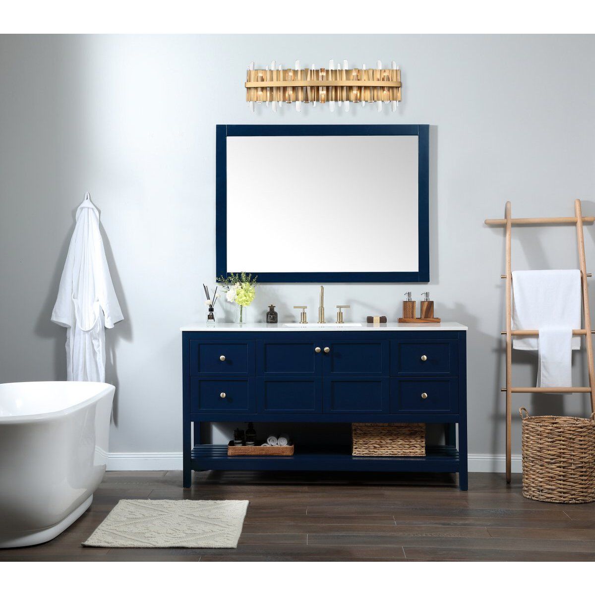 Serena 10 Light 36 inch Satin Gold Bath Sconce Wall Light 