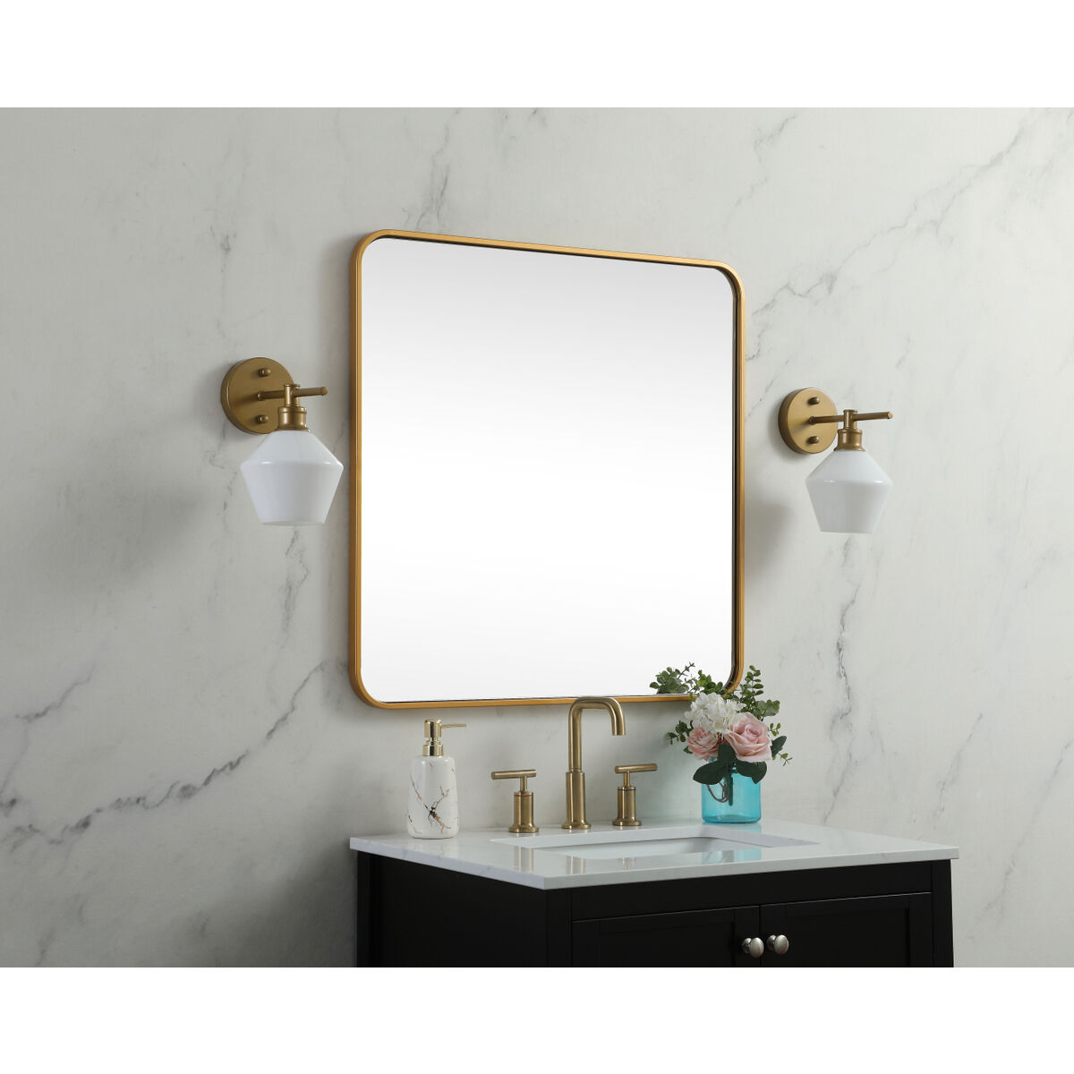 Evermore 30 X 30 inch Brass Vanity Mirror