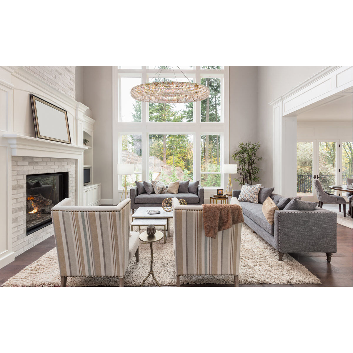 Paris 24 Light 59 inch Brass Chandelier Ceiling Light in Gold