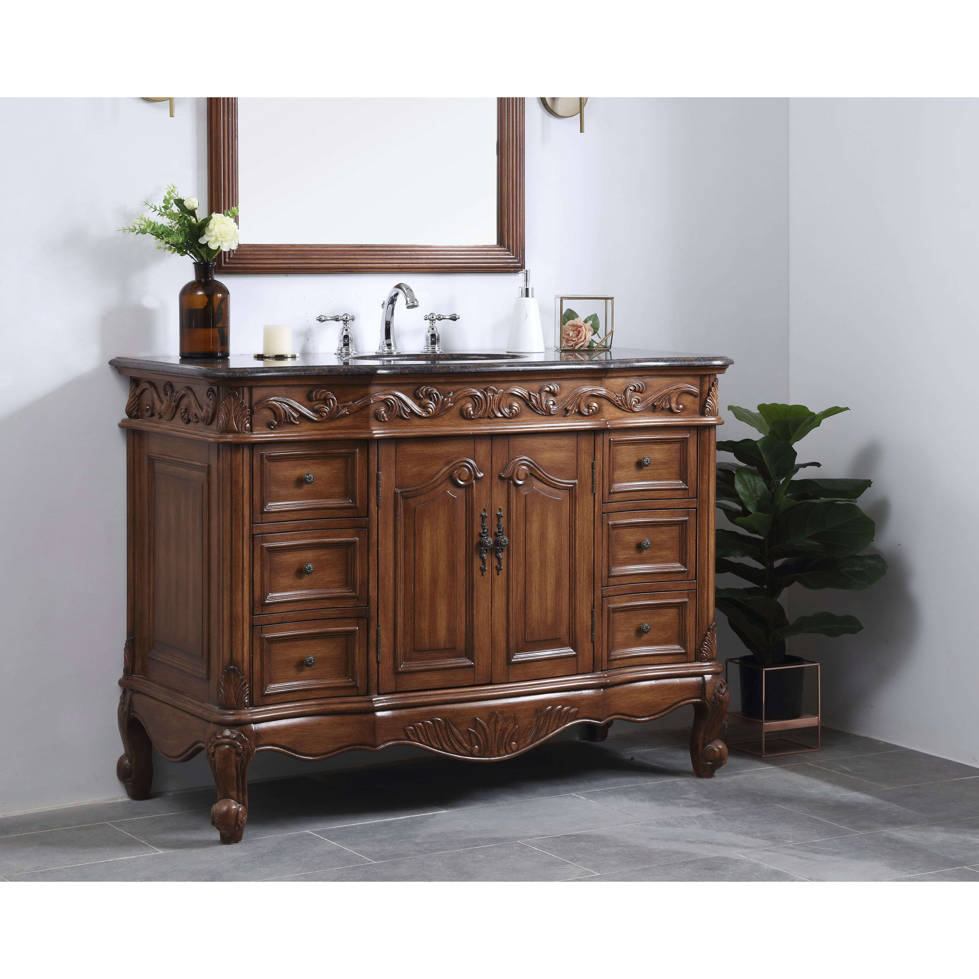 Oakland 48 X 22 X 36 inch Teak Vanity Sink Set