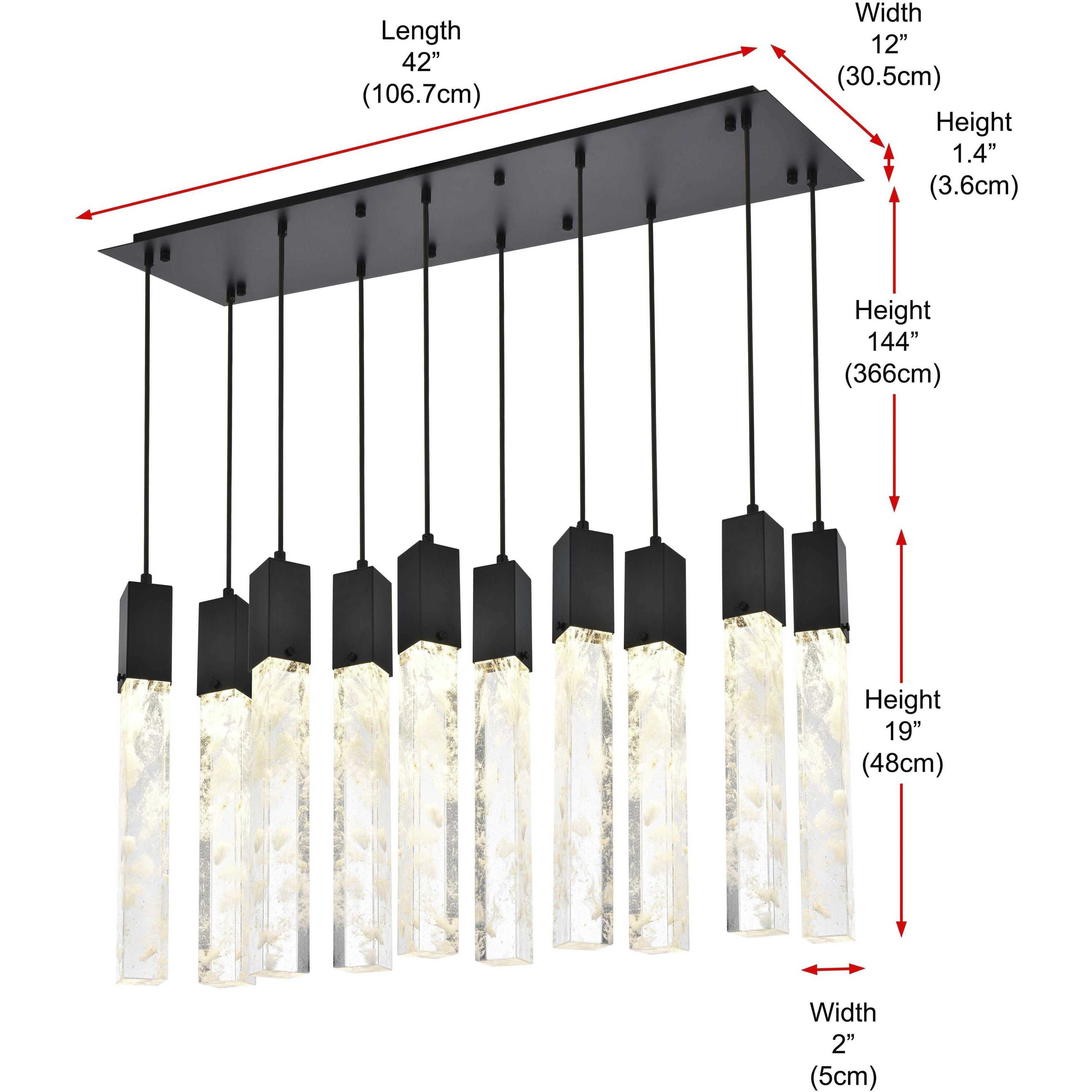 Aurora 10 Light 12 inch Black Pendant Ceiling Light