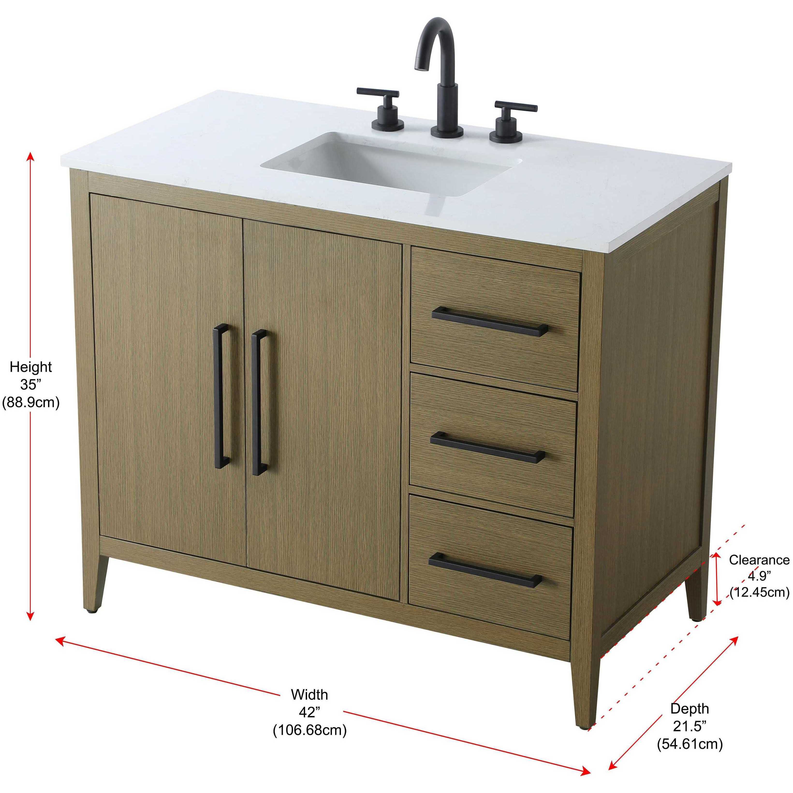 Millie 42 X 35 inch Chestnut Brown Bathroom Vanity Cabinet