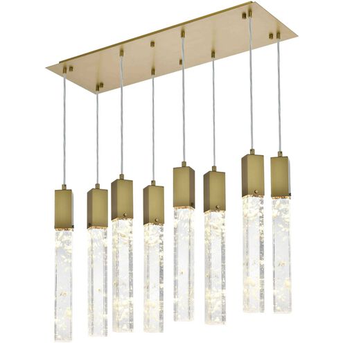 Aurora 8 Light 12 inch Satin Gold Pendant Ceiling Light