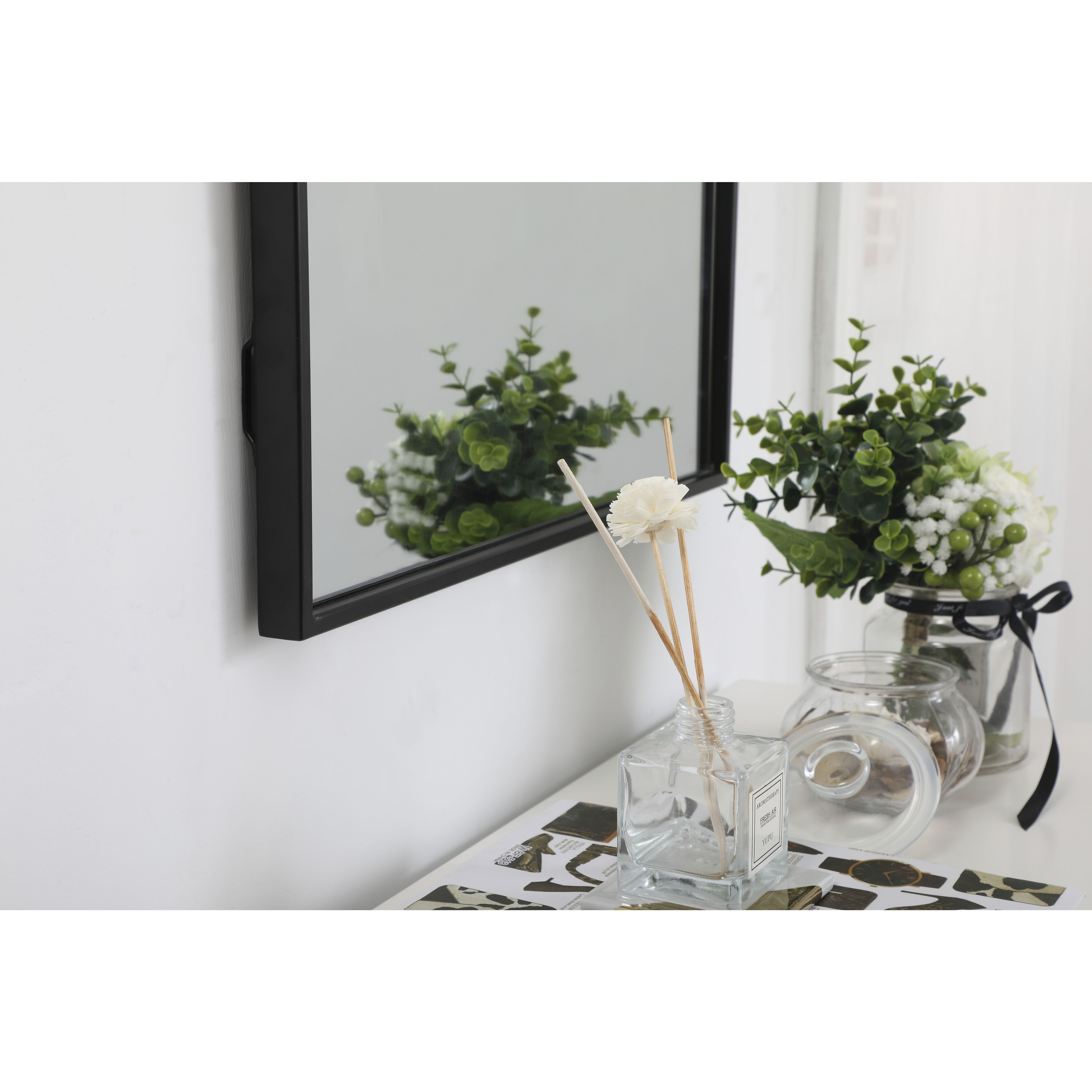 Monet 36 X 20 inch Black Wall Mirror