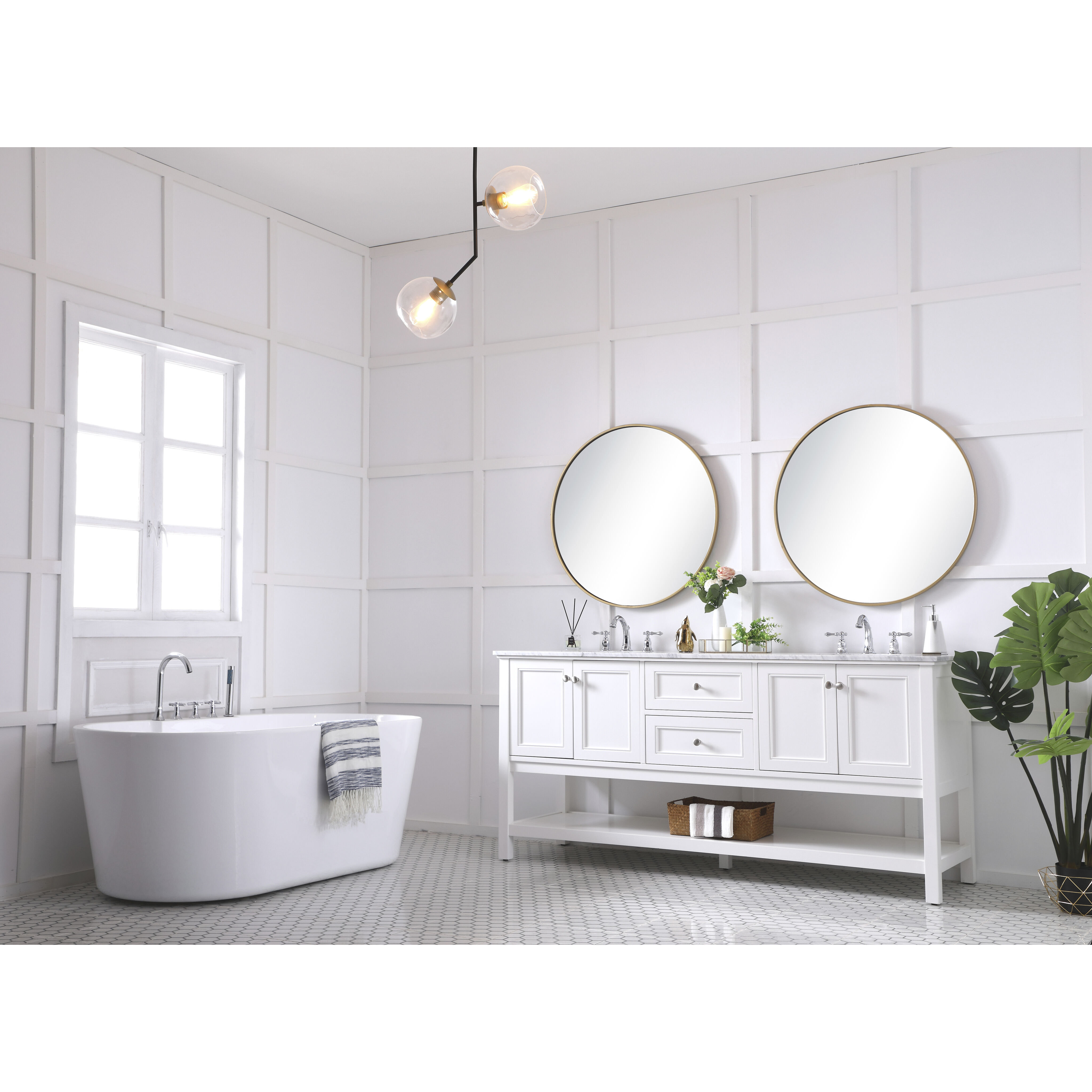 Metropolis 72 X 22 X 33.75 inch White Vanity Sink Set