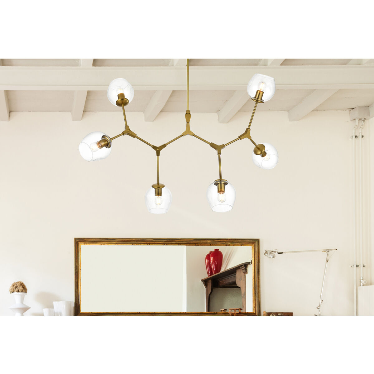 Cavoli 6 Light 28 inch Brass Chandelier Ceiling Light