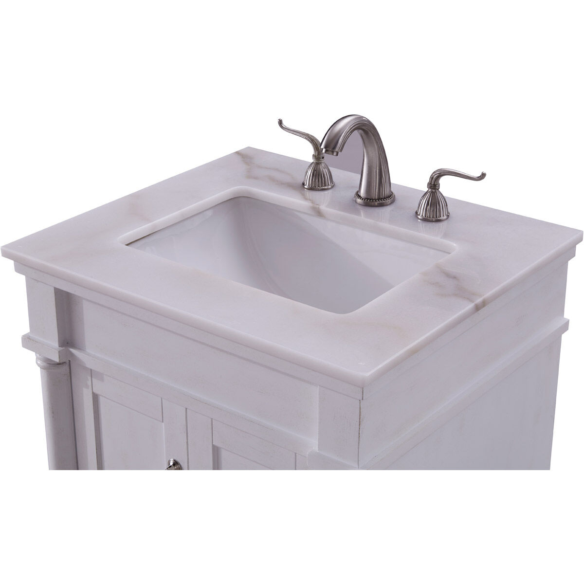 Lexington 24 X 21 X 35 inch Antique White with White Marble Vanity Set