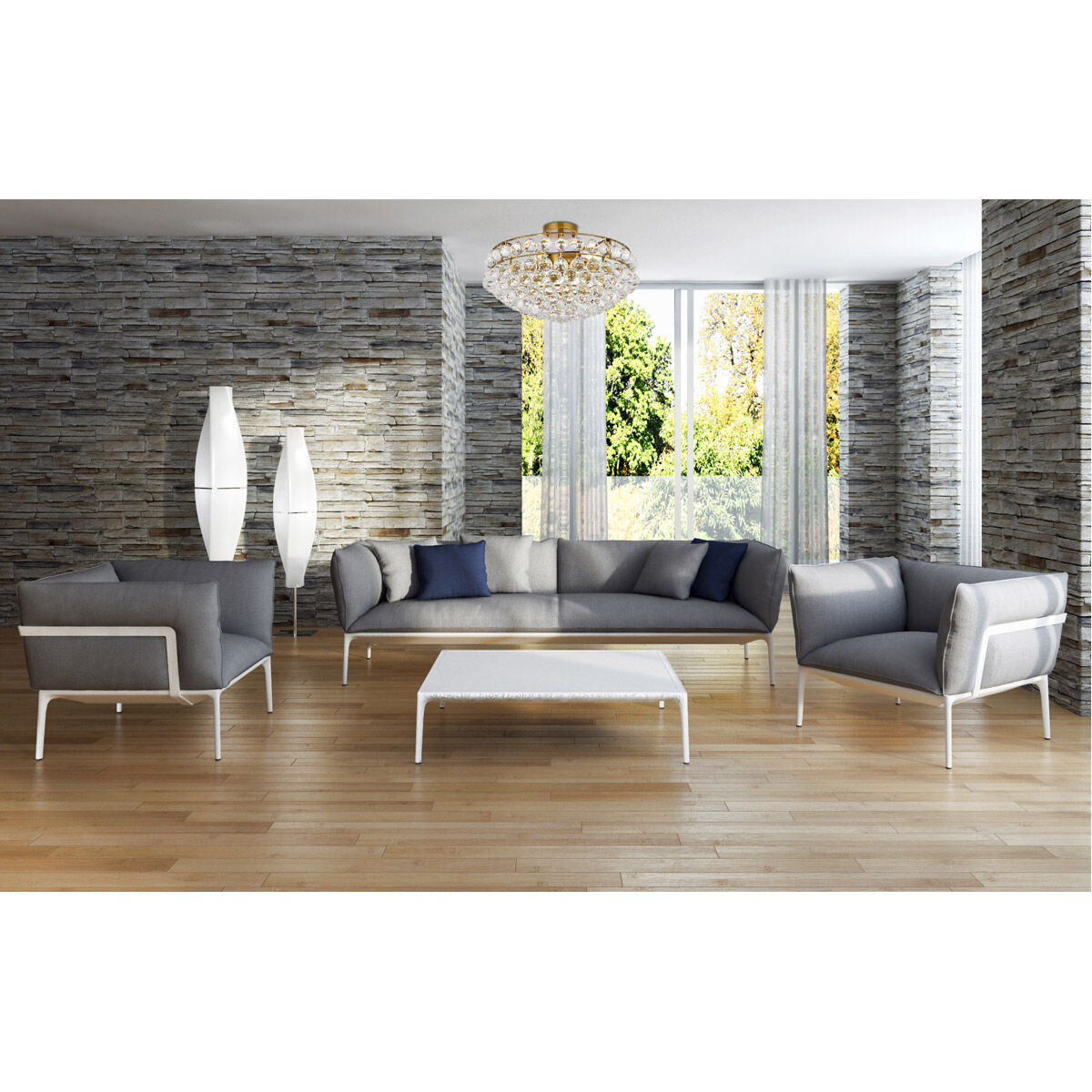 Savannah 5 Light 20 inch Brass Flush Mount Ceiling Light