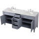Park Avenue 72 X 22 X 35 inch Grey Vanity Sink Set