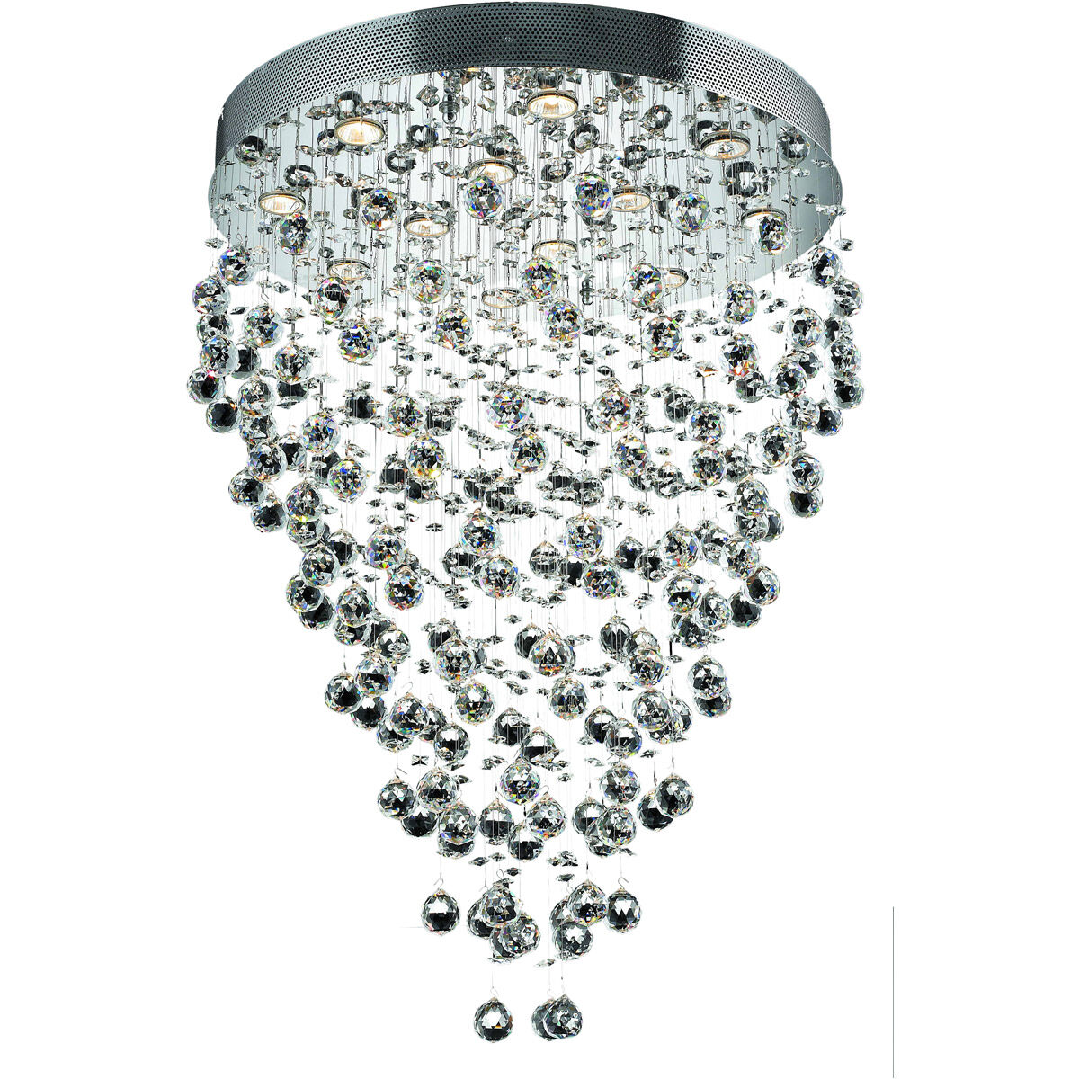 Galaxy 12 Light 28 inch Chrome Dining Chandelier Ceiling Light in GU10, Royal Cut