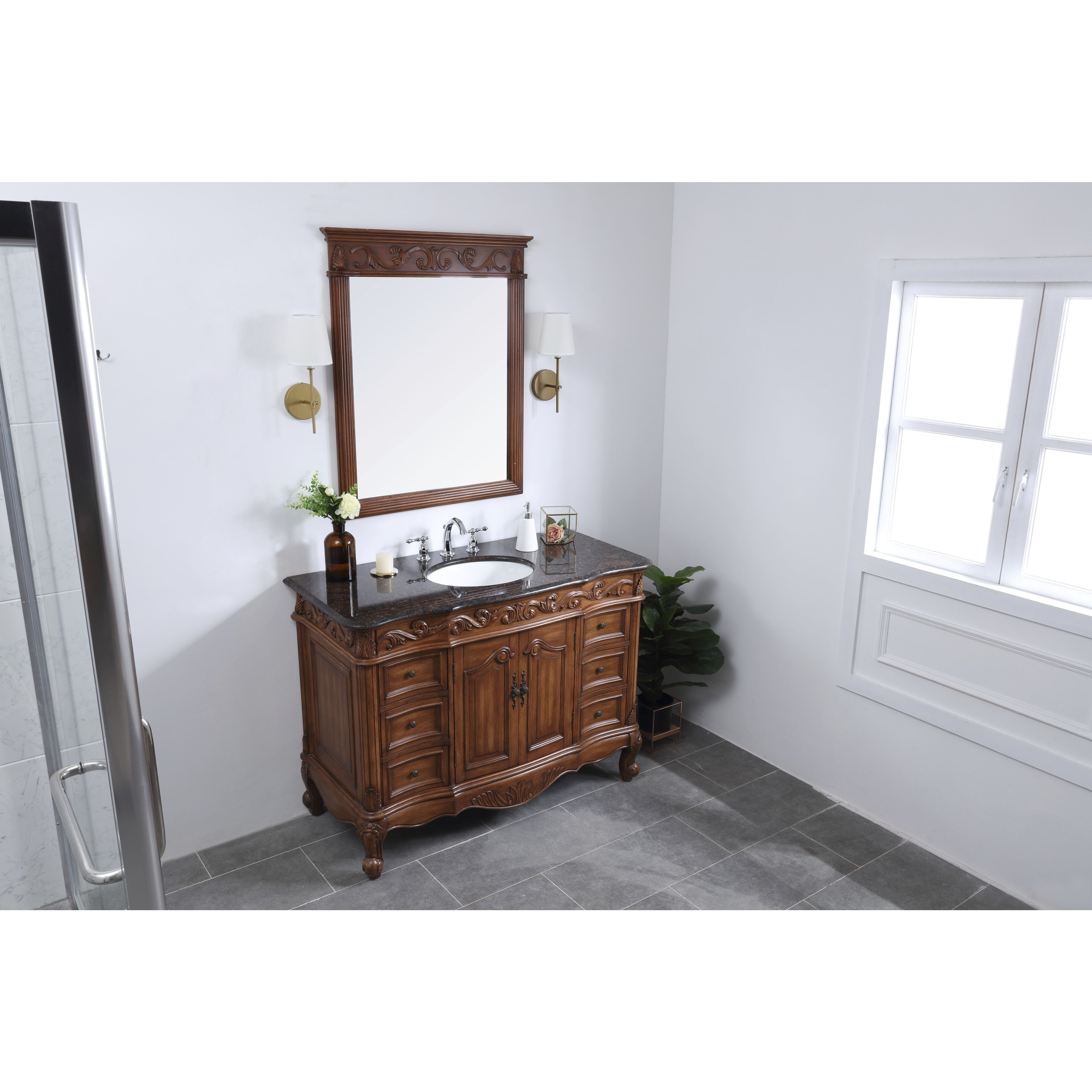 Oakland 48 X 22 X 36 inch Teak Vanity Sink Set