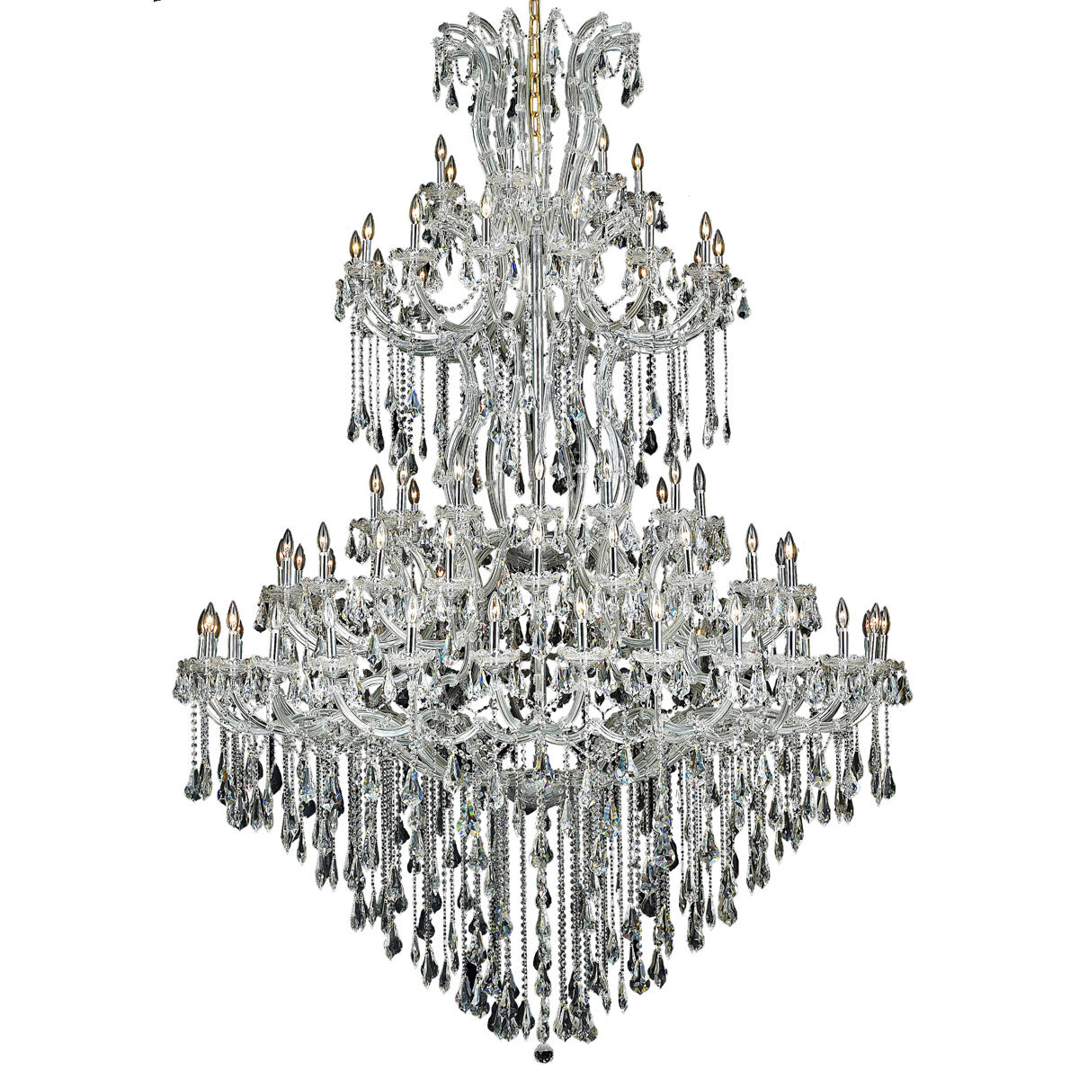 Maria Theresa 85 Light 72 inch Chrome Foyer Ceiling Light in Clear
