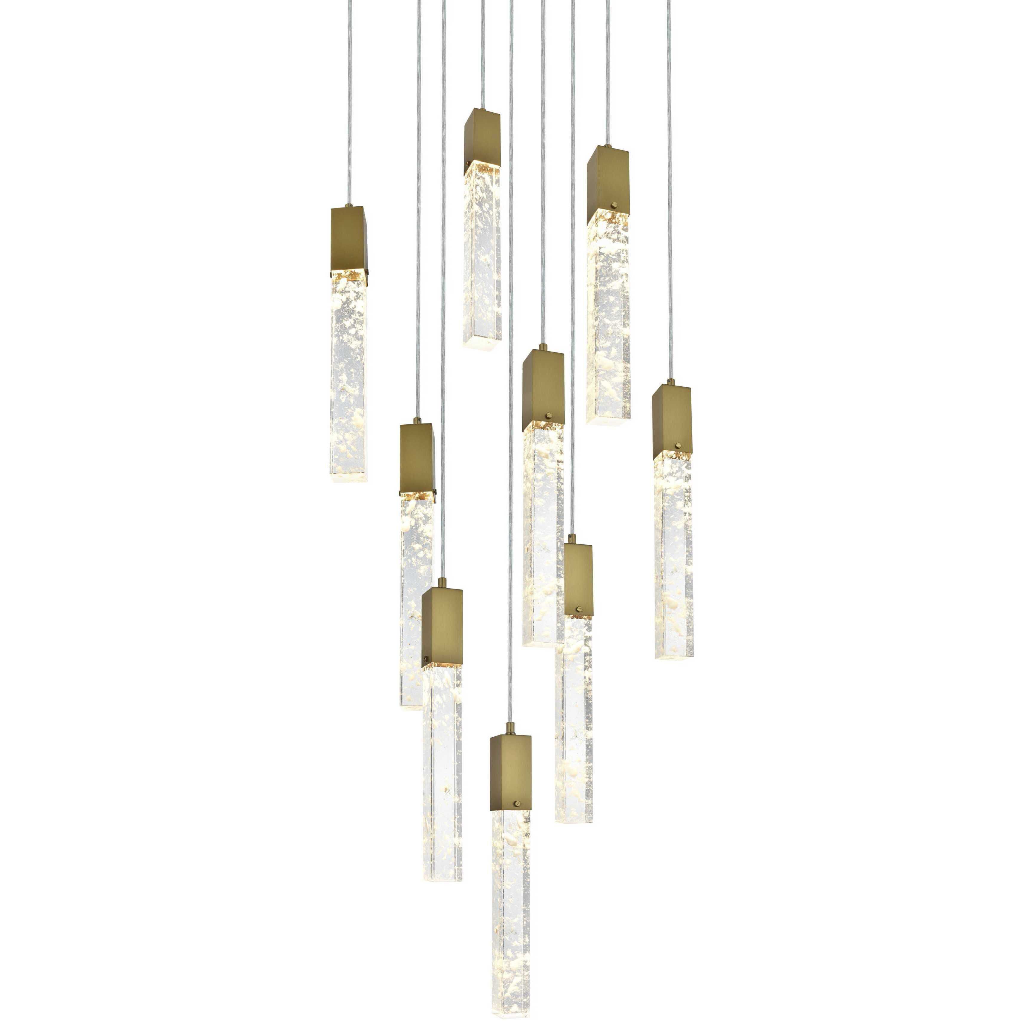 Aurora 9 Light 20 inch Satin Gold Pendant Ceiling Light