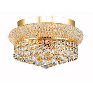 Primo 4 Light 12 inch Gold Flush Mount Ceiling Light in Elegant Cut