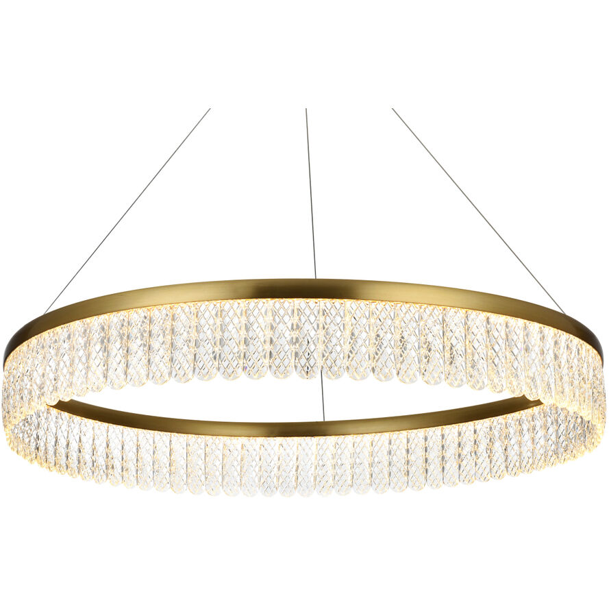Rune 1 Light 32 inch Satin Gold Chandelier Ceiling Light