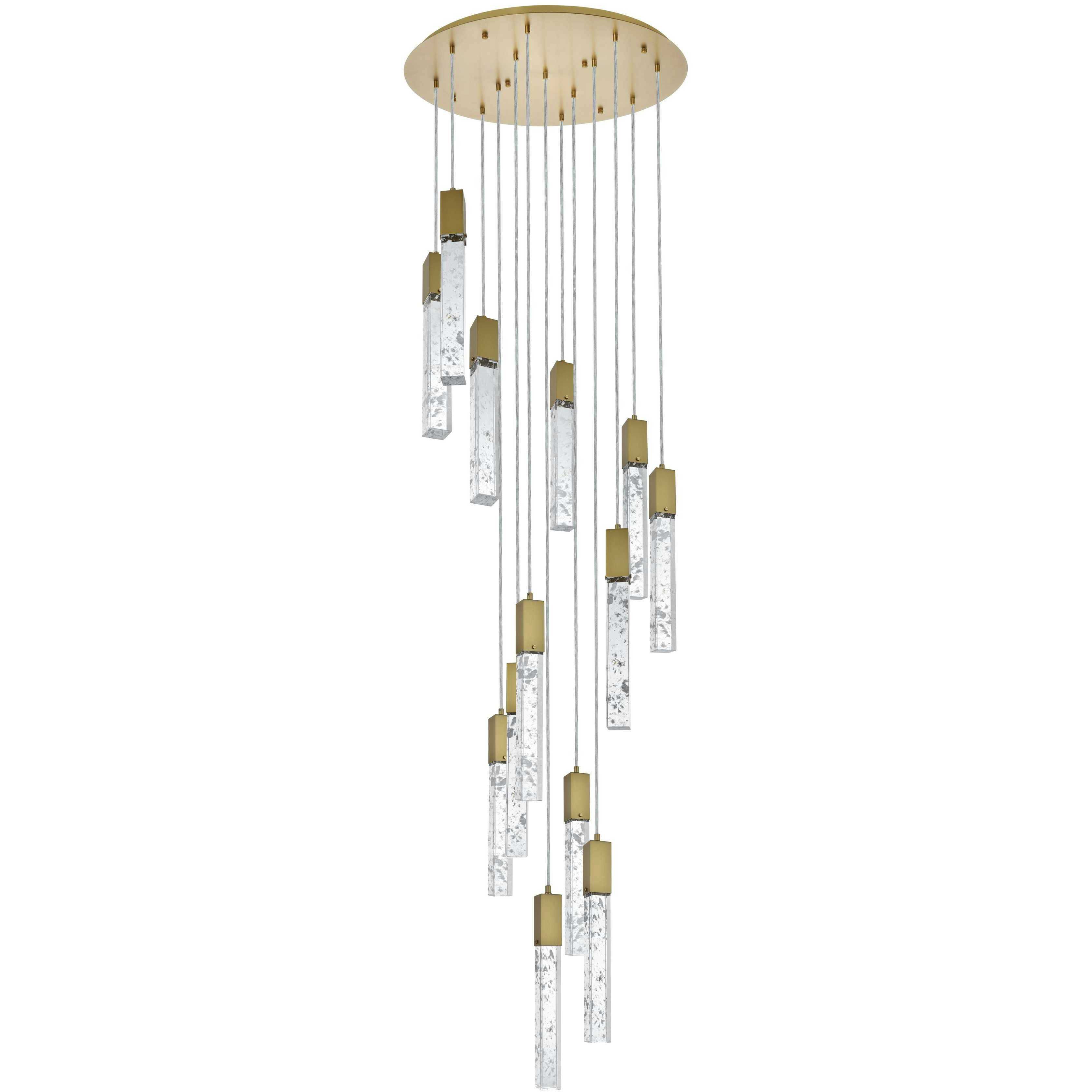 Aurora 13 Light 30 inch Satin Gold Chandelier Ceiling Light