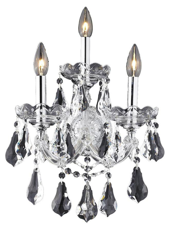 Maria Theresa 3 Light 12 inch Chrome Wall Sconce Wall Light in Clear