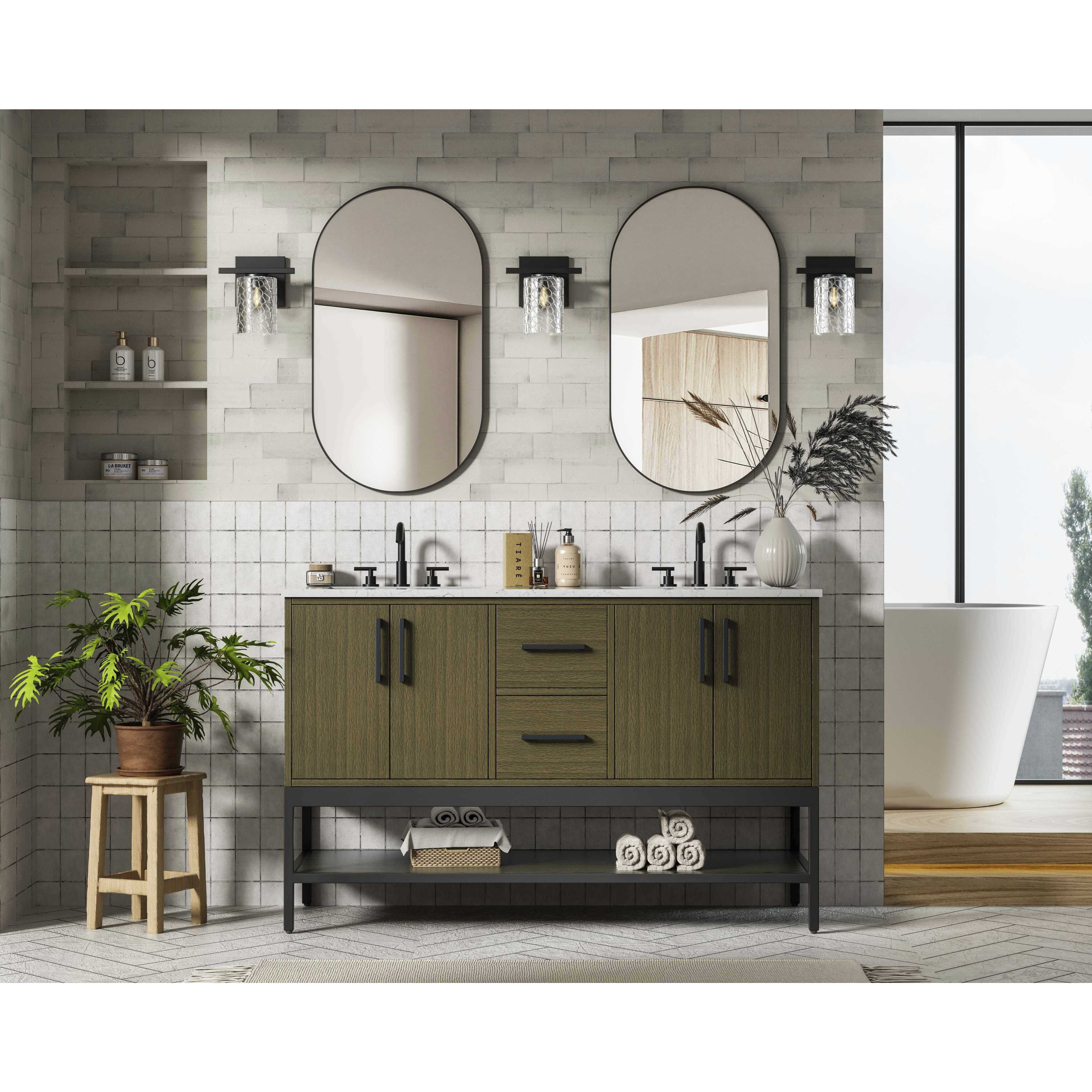 Lennox 54 X 34 inch Chestnut Brown Bathroom Vanity Cabinet