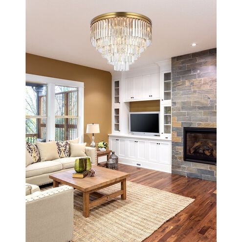 Sydney 17 Light 32 inch Satin Gold Flush Mount Ceiling Light in Clear