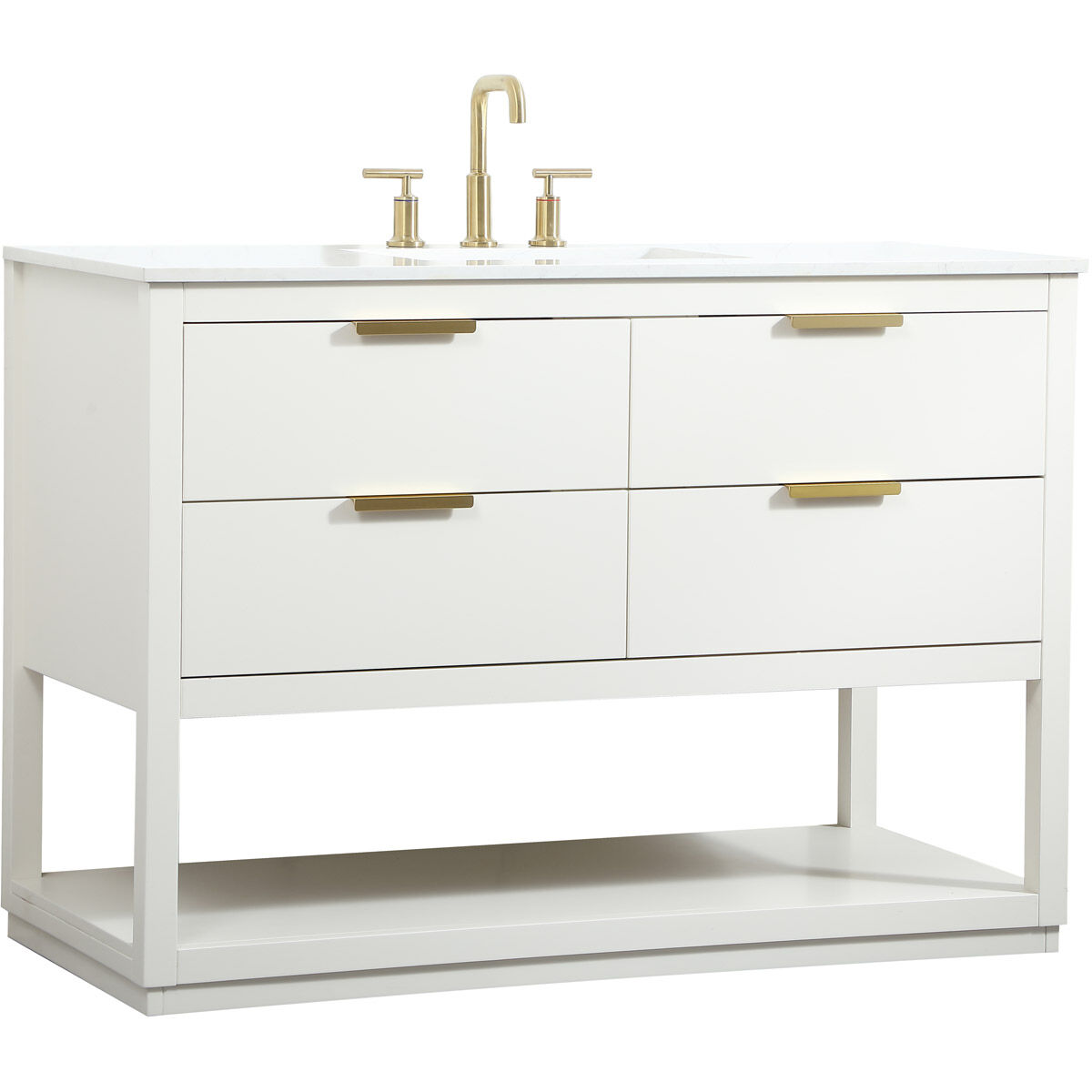 Larkin 48 X 22 X 34 inch White Vanity Sink Set