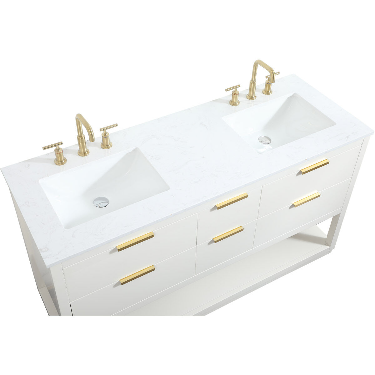 Larkin 60 X 22 X 34 inch White Vanity Sink Set