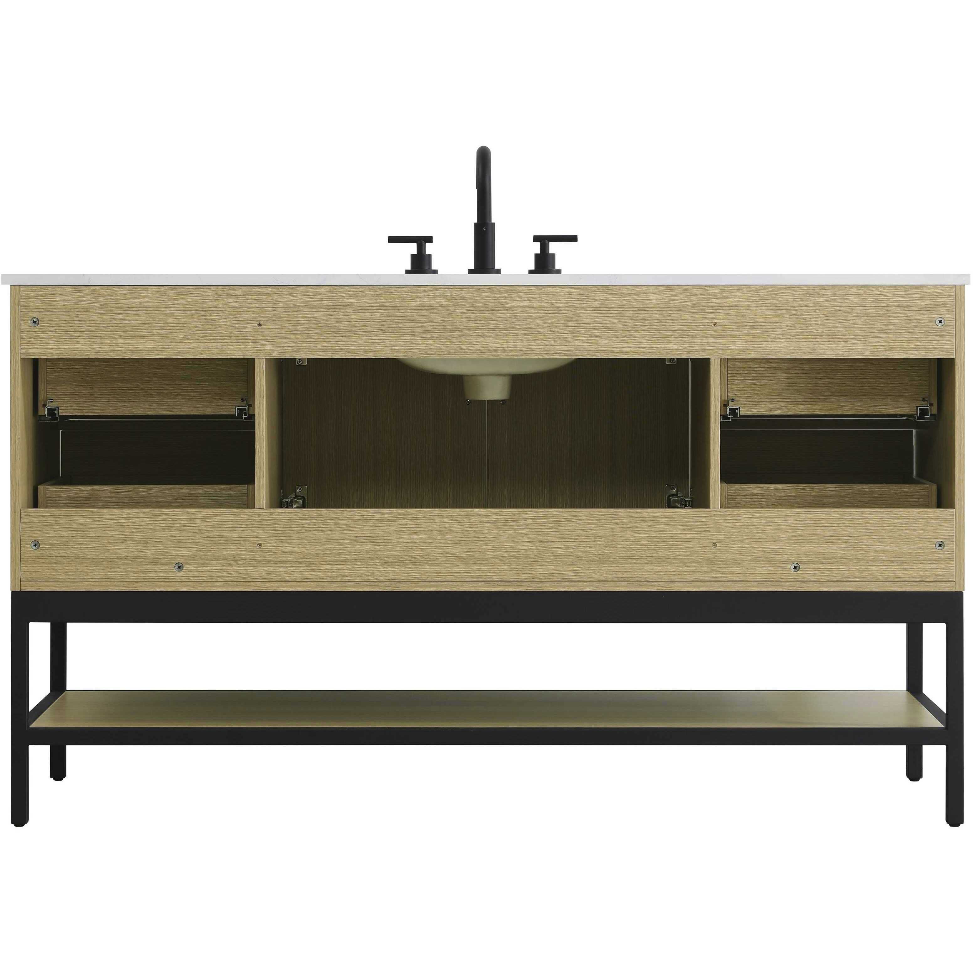 Lennox 60 X 34 inch Honey Brown Bathroom Vanity Cabinet