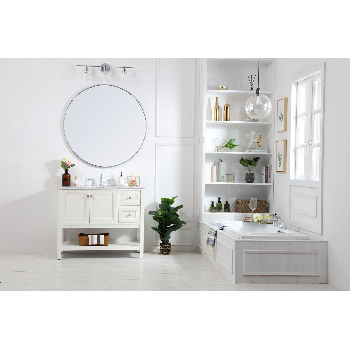 Metropolis 42 X 22 X 33.75 inch White Vanity Sink Set