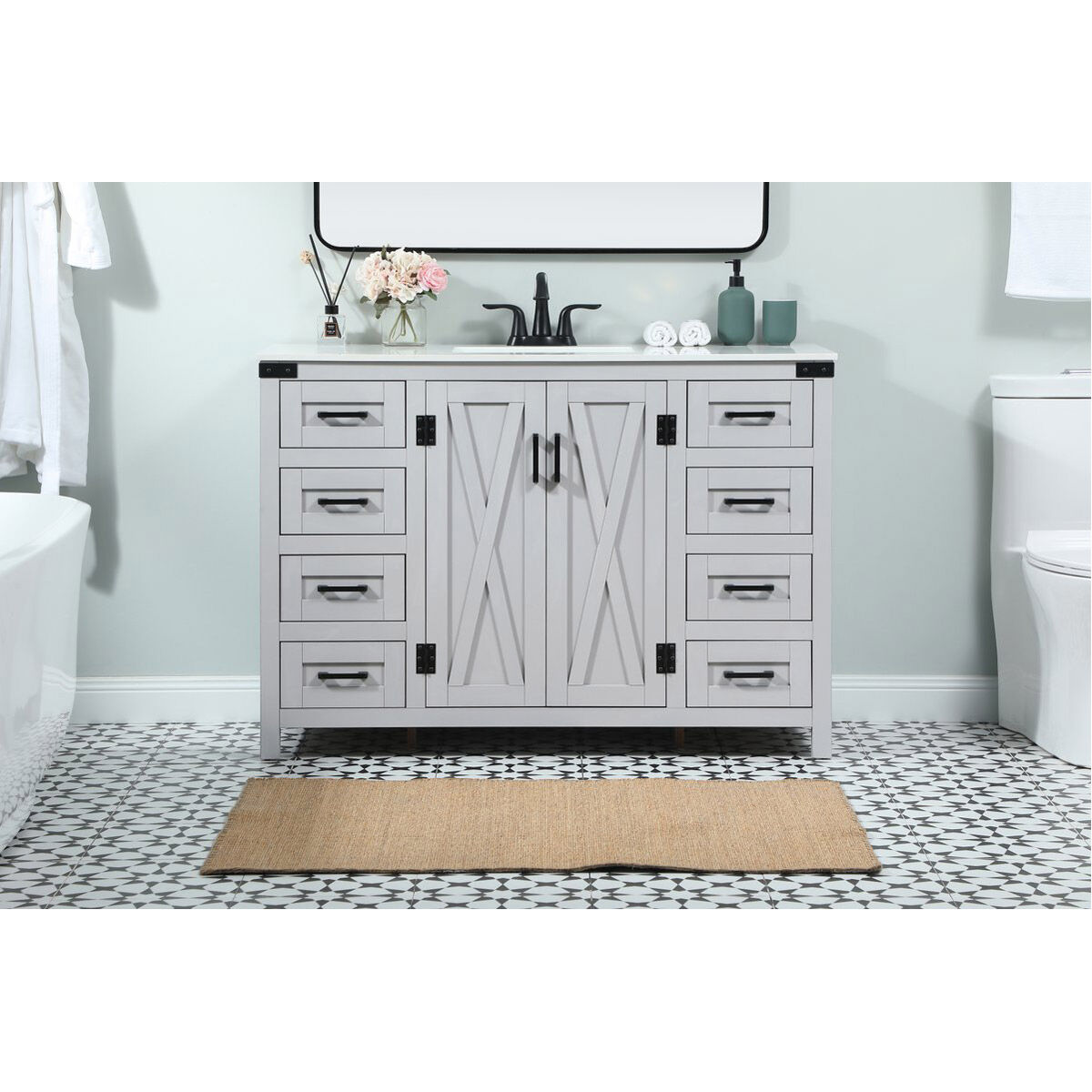 Grant 48 X 19 X 34 inch Grey Vanity Sink Set in Not Included