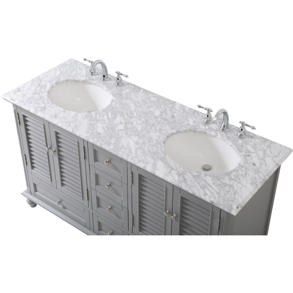Rhodes 60 X 22 X 35 inch Grey Vanity Sink Set