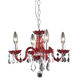 Rococo 4 Light 15 inch Red Dining Chandelier Ceiling Light in Bordeaux