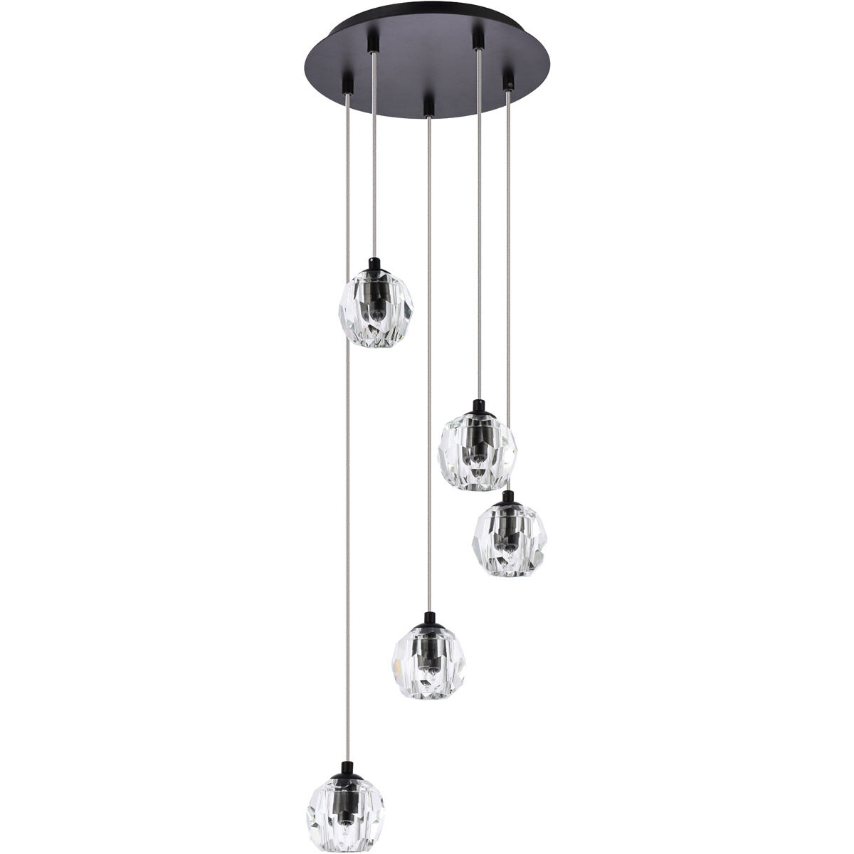 Eren 5 Light 12 inch Black Pendant Ceiling Light