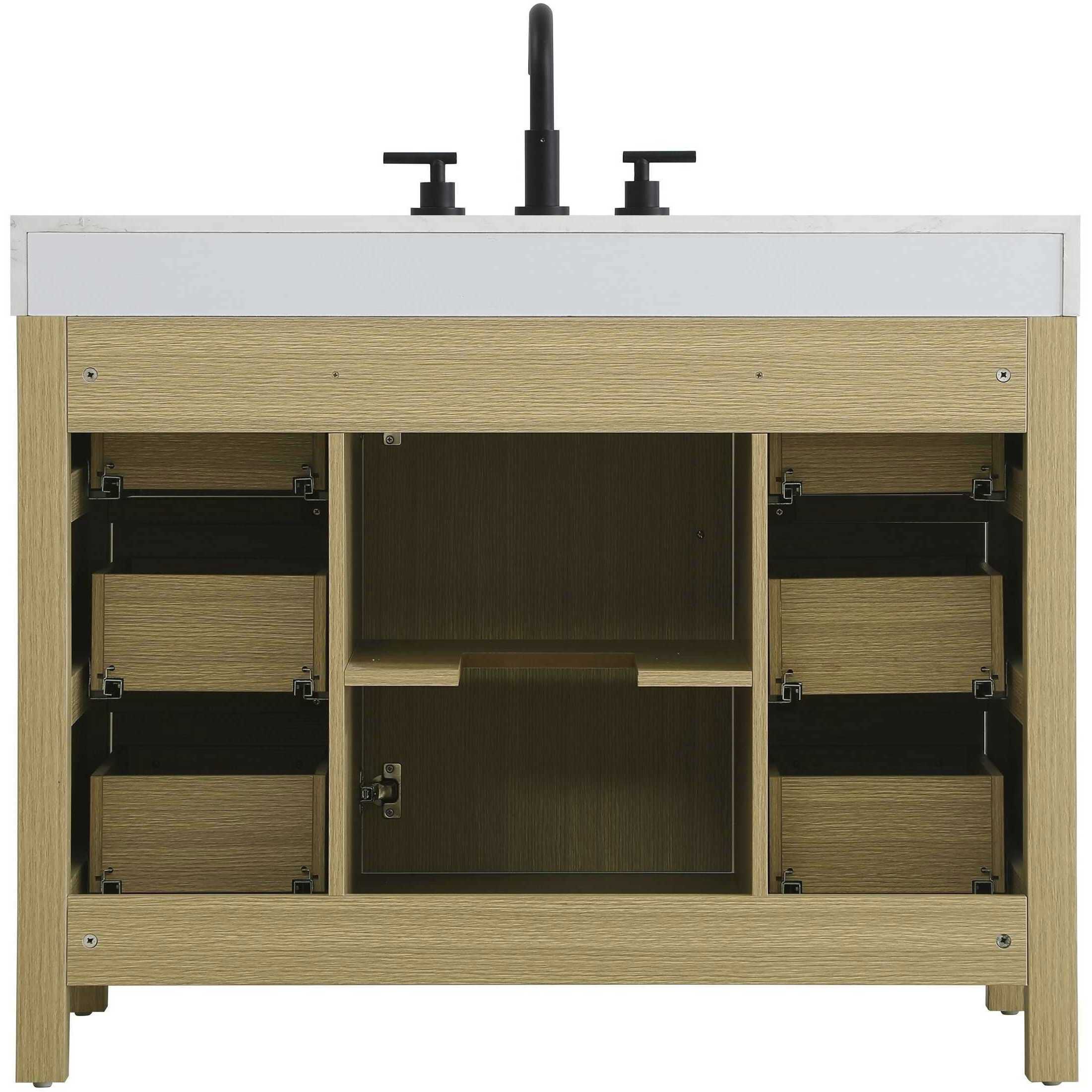 Nathan 42 X 34 inch Honey Brown Bathroom Vanity Cabinet in Not Included