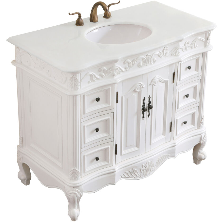 Oakland 42 X 22 X 36 inch Antique White Vanity Sink Set