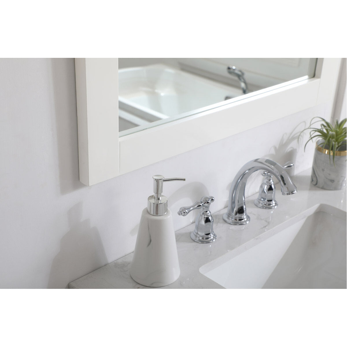 Aqua 36 X 27 inch White Wall Mirror