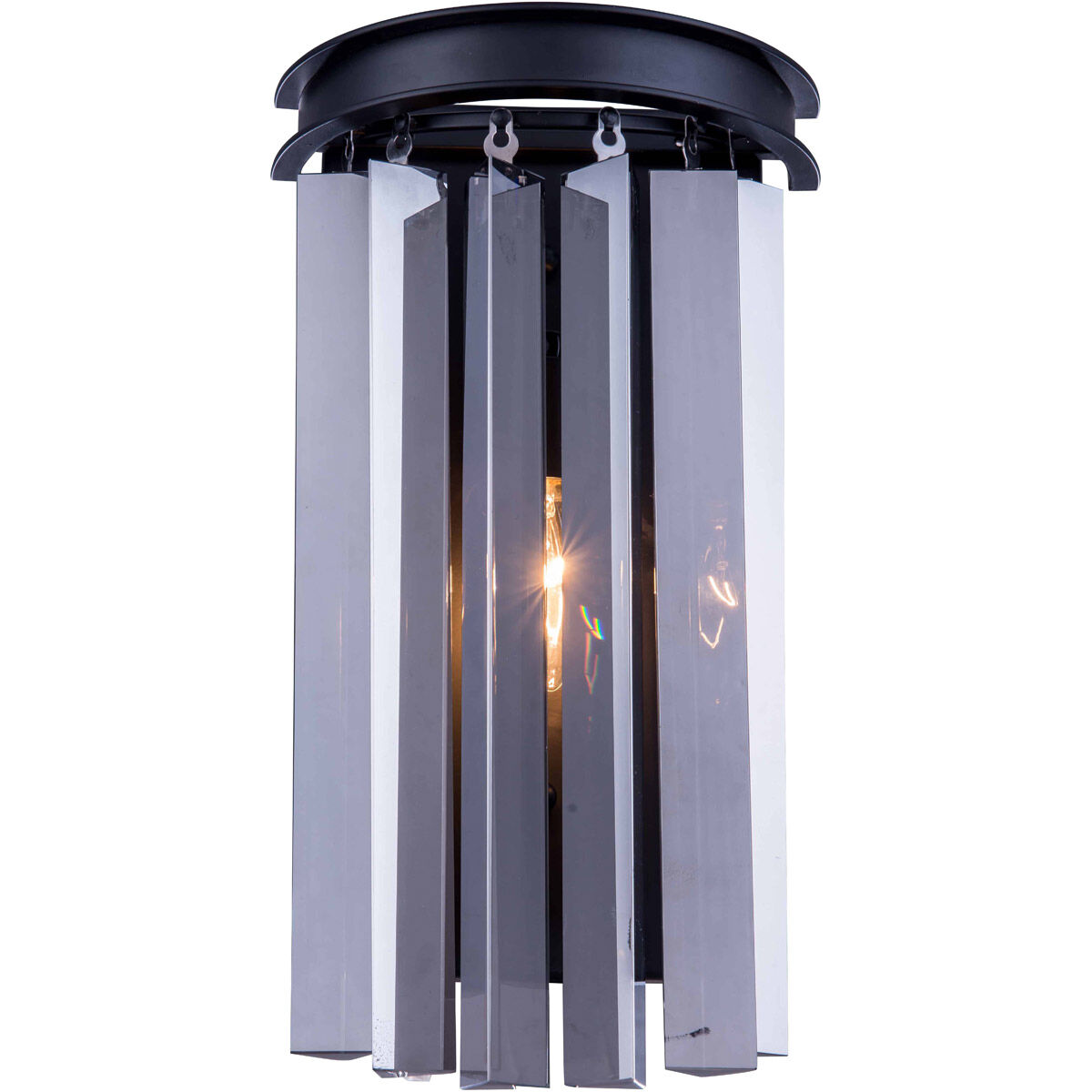 Sydney 2 Light 8 inch Matte Black Wall Sconce Wall Light in Silver Shade Urban Classic