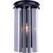 Sydney 2 Light 8 inch Matte Black Wall Sconce Wall Light in Silver Shade, Urban Classic