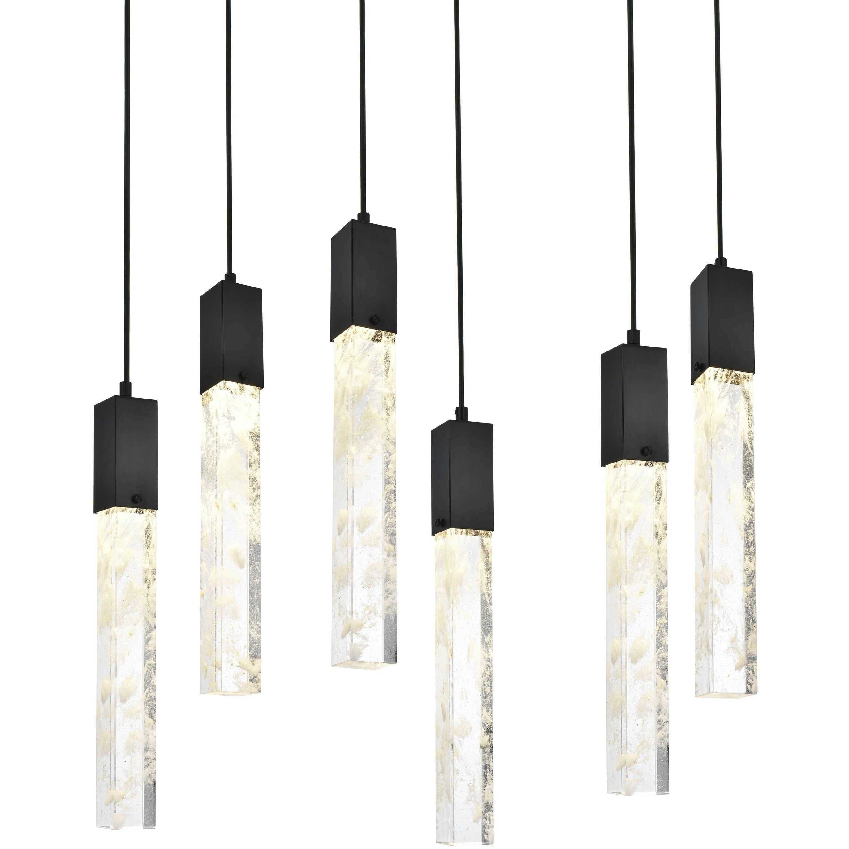 Aurora 6 Light 12 inch Black Pendant Ceiling Light