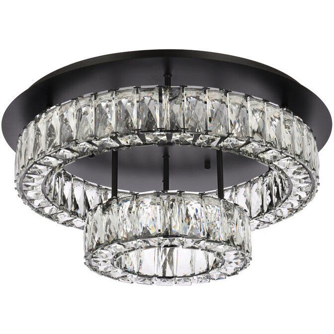 Monroe 2 Light 22 inch Black Flush Mount Ceiling Light 
