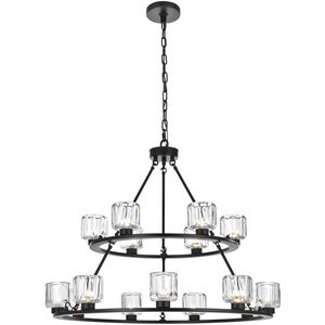 Cadence 15 Light 36 inch Black Chandelier Ceiling Light