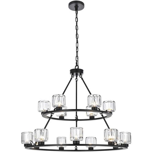 Cadence 15 Light 36 inch Black Chandelier Ceiling Light