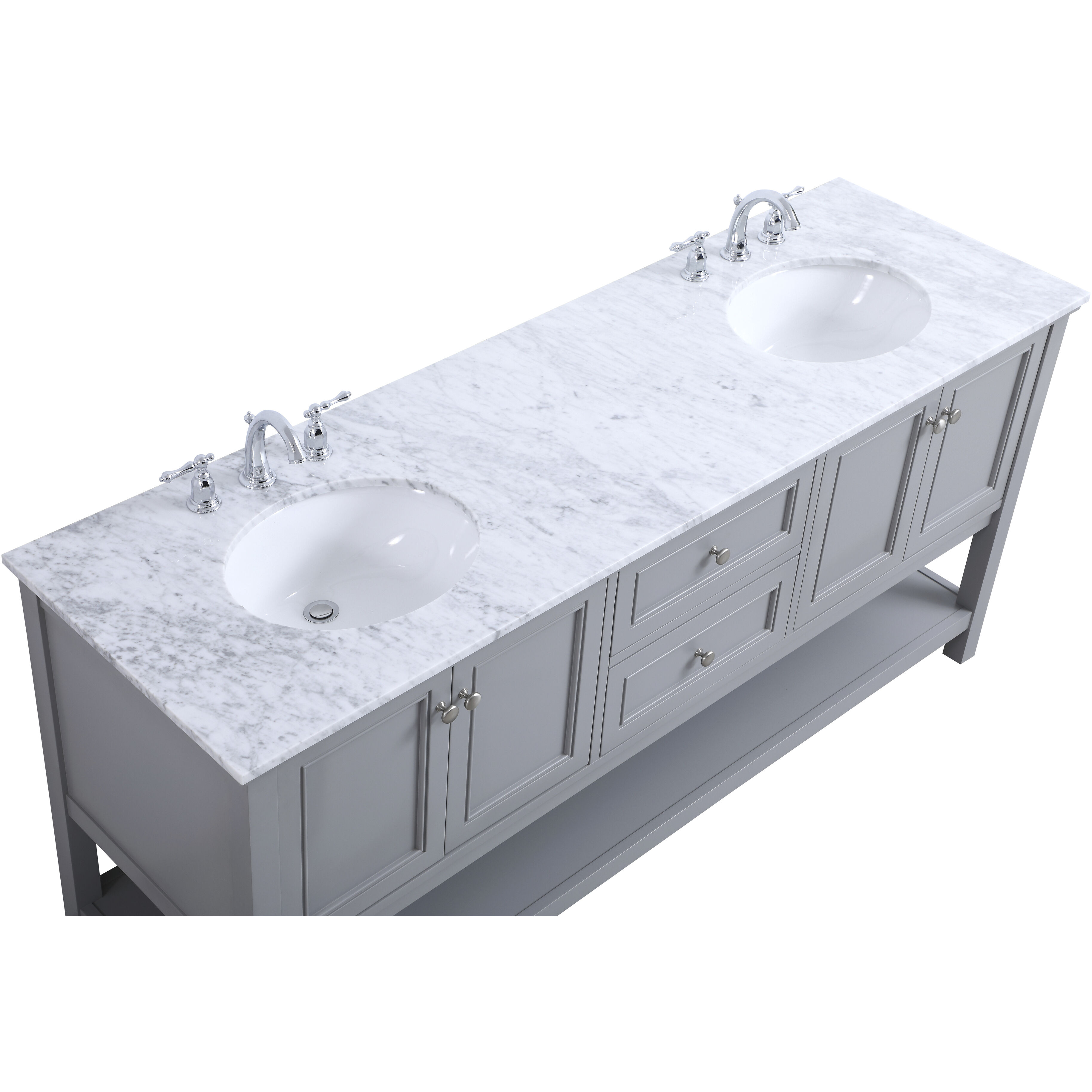Metropolis 72 X 22 X 34 inch Grey Vanity Sink Set